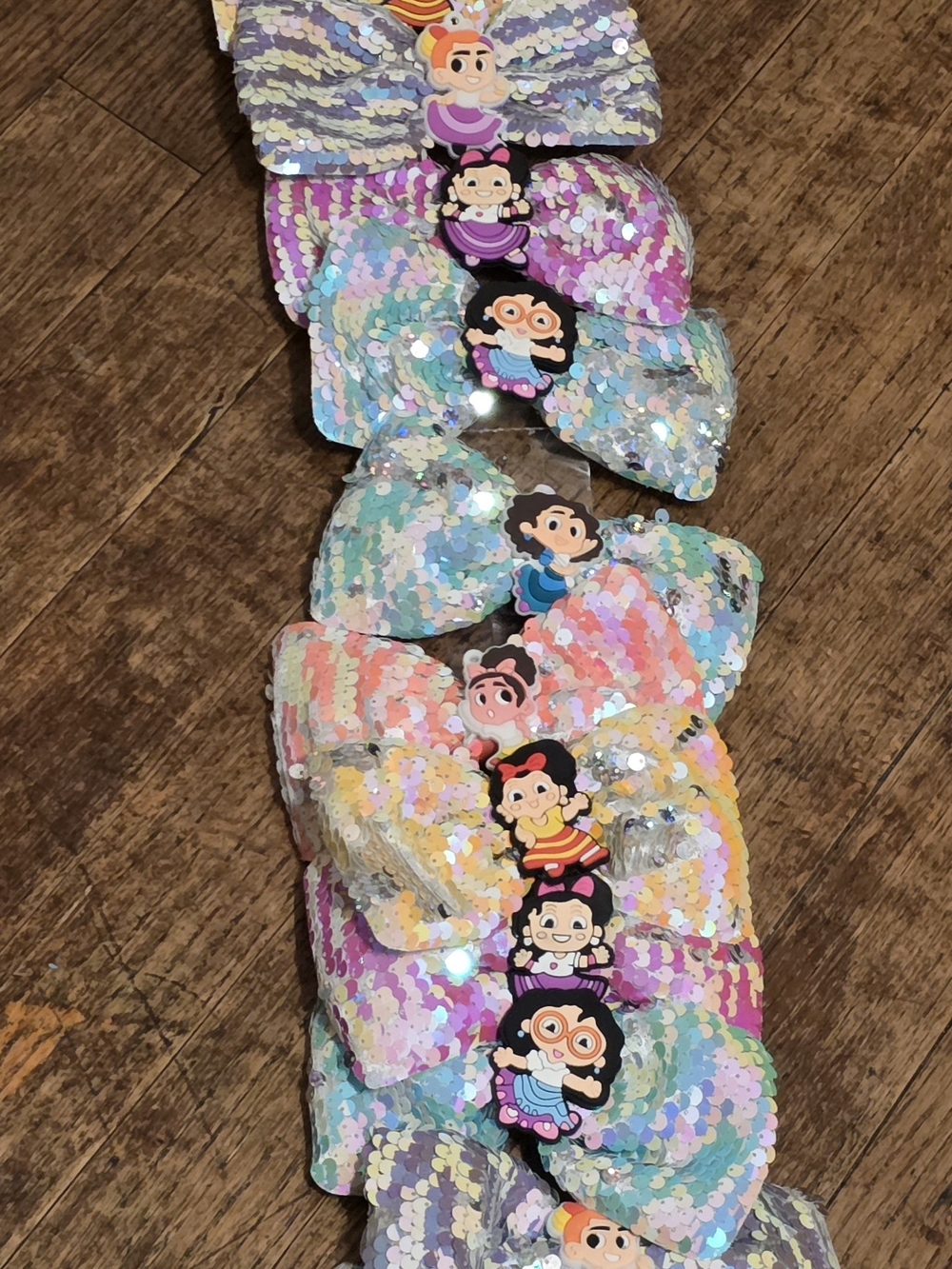 Sequin Character Hair Bows for Kids - Multicolor